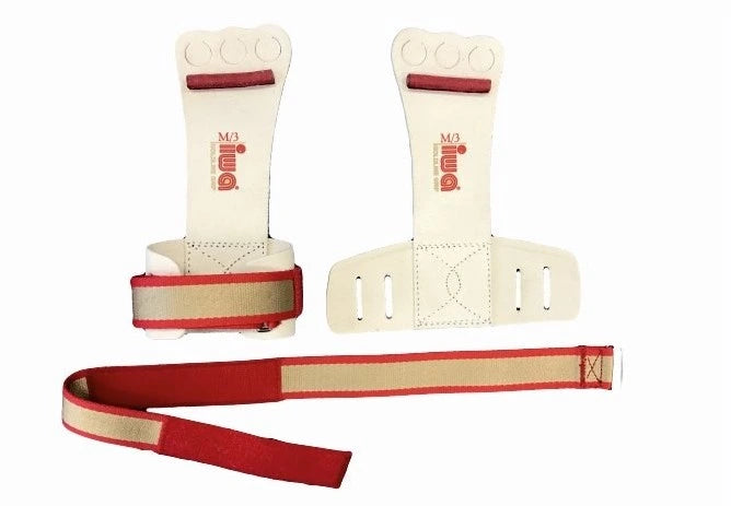 IWA High Bar Grips with roller, 3-hole red/gold